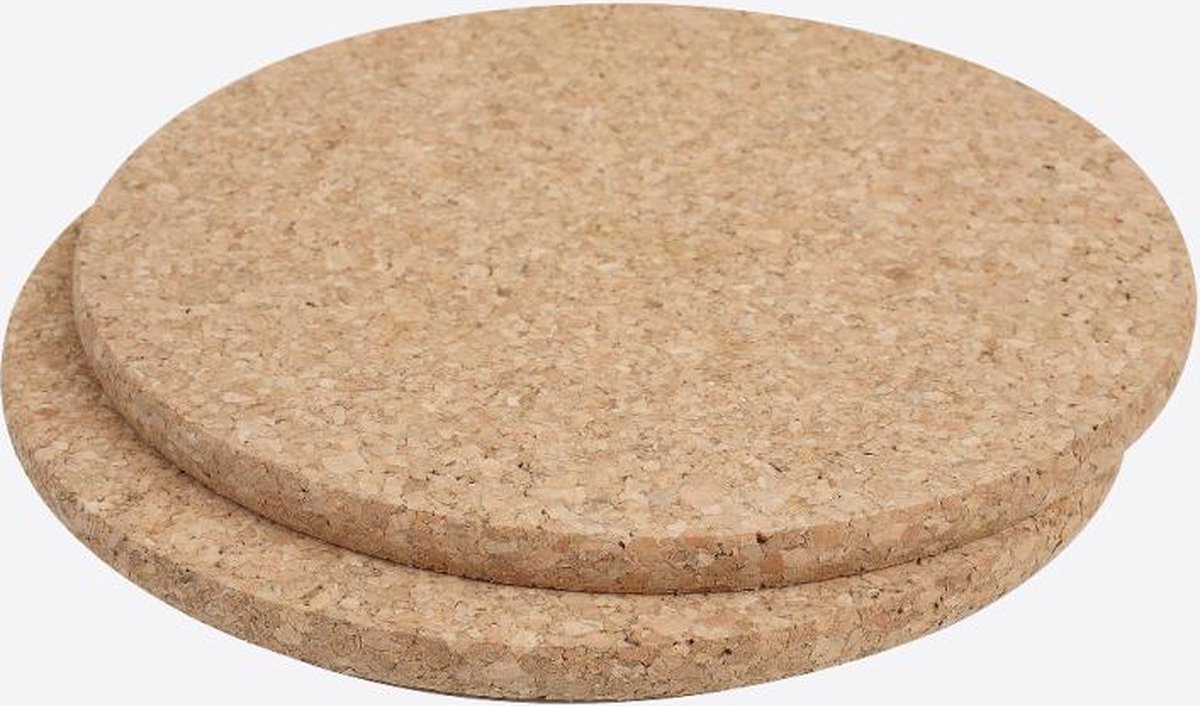 T&G Woodware set van 2 panonderzetters uit kurk ø 20cm H 0.9cm