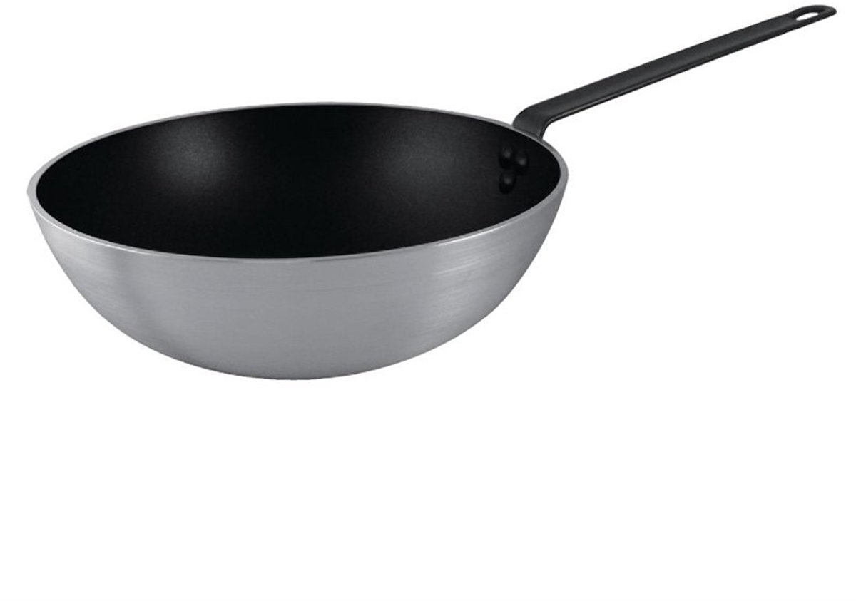 Anti-Aanbak Aluminium Wok - 30cm - Vogue CE165 - Horeca & Professioneel