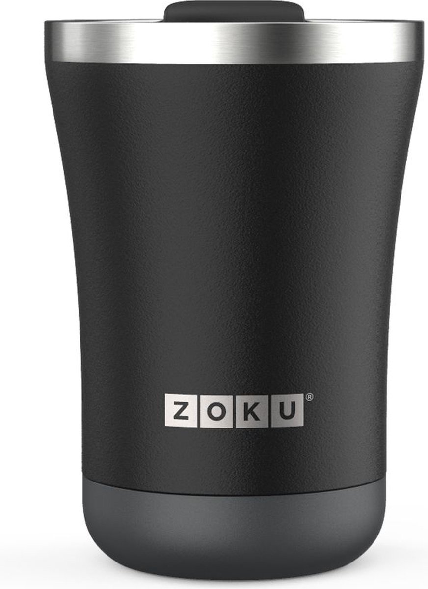 Thermosbeker, 0.35 L, RVS/Polypropyleen, BPA vrij, Zwart - Zoku
