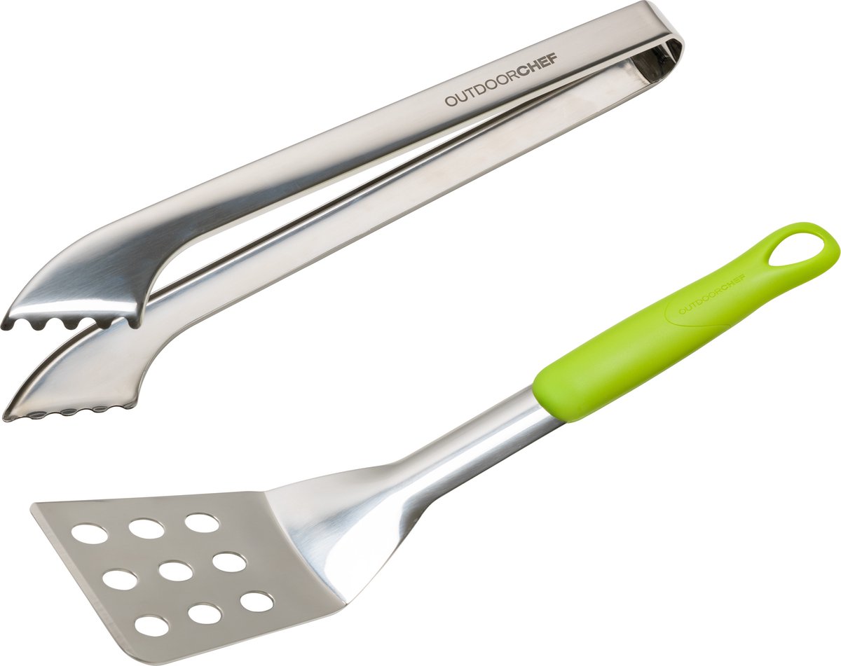Outdoorchef Bestekset "Starter" 2-delig - Groen. Zilver