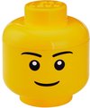 Lego - Opbergbox - Hoofd - Boy Klein - Rond - Stapelbaar - Kunststof - Geel
