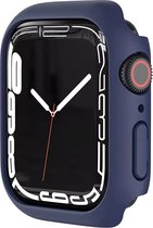 Strap-it PC Hardcase bescherming - Geschikt voor Apple Watch case 45 mm - Hoesje geschikt voor Apple Watch 7/8 case - Blauw - iWatch cover voor maat 45 mm