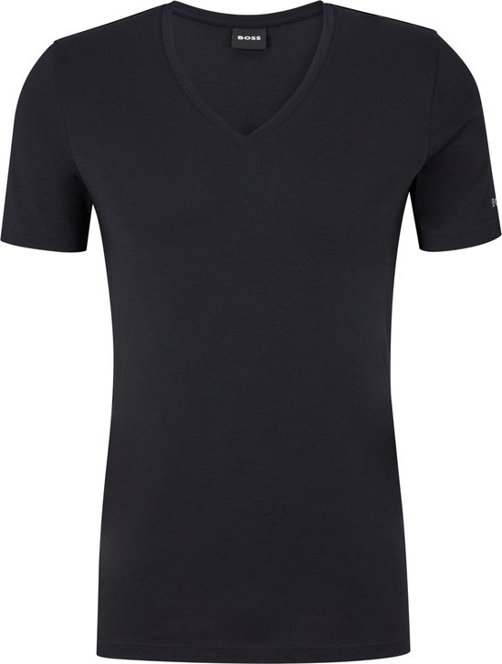 HUGO BOSS Motion stretch T-shirt slim fit (1-pack) - heren T-shirt V-hals - zwart - Maat: XXL