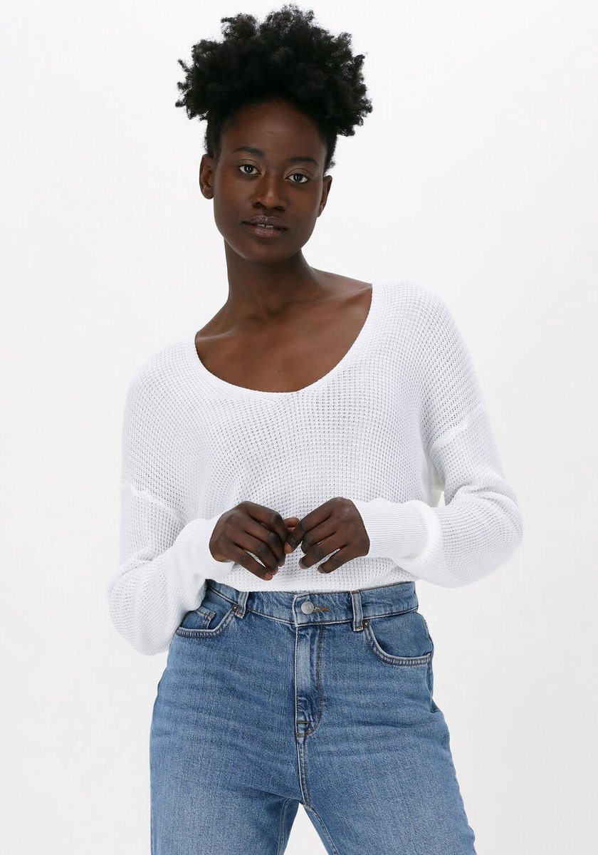 Simple Knitted Top Tops & T-shirts Dames - Shirt - Gebroken wit - Maat XL