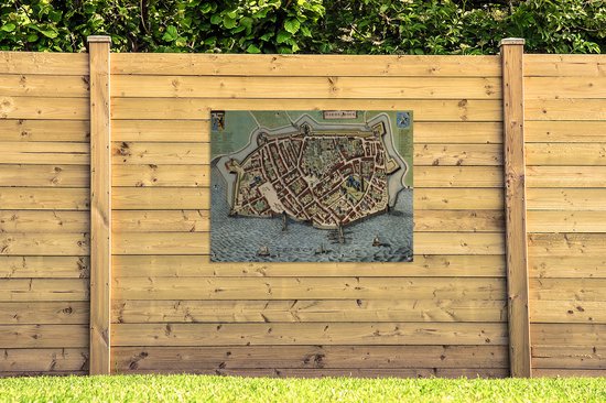 Affiche de jardin Plan de la ville - Harderwijk - Histoire - 120x90 cm - Carte