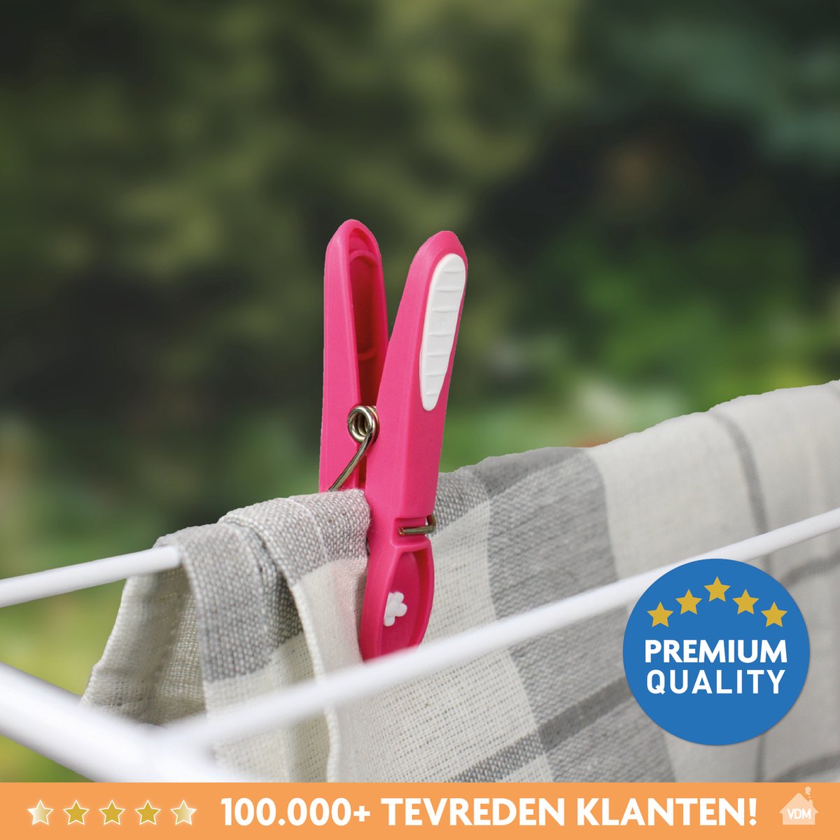 MSV Wasknijpers Mand 24 Stuks Met Softgrip Perfect Voor Het Ophangen Aan Het Droogrek Of De Waslijn