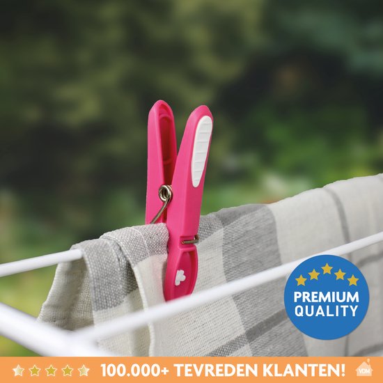 LaundrySpecialist Wasknijpers soft grip - 20 stuks - extra lang en stevig - wasknijpers plastic - wasknijpers kunststof - knijpers plastic - Made in EU