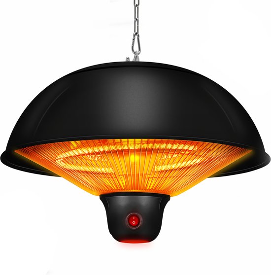 overschrijving Blaze stapel COAZY infrarood plafondverwarmer zwart 1500W met afstandsbediening & LED  verlichting |... | bol.com