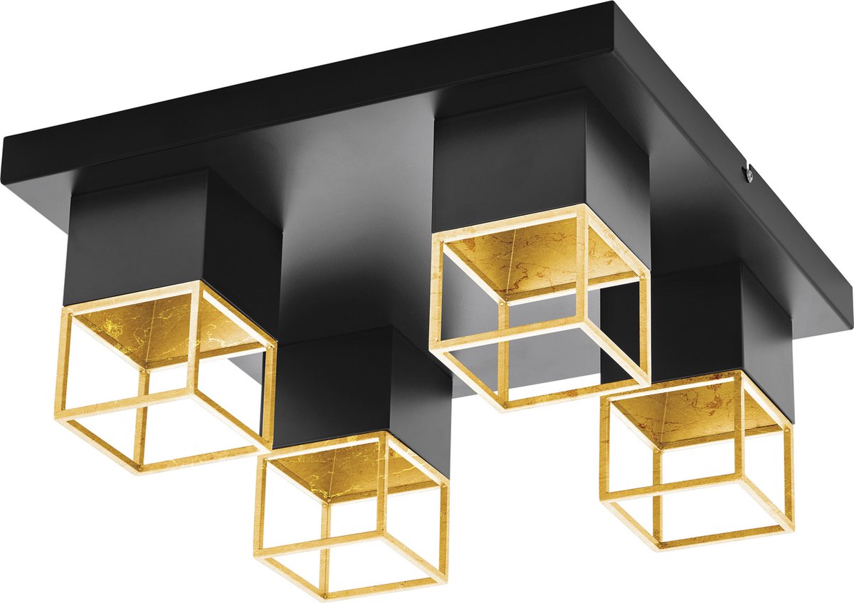 EGLO Montebaldo Plafondlamp - GU10 - 38 cm - Zwart/Goud
