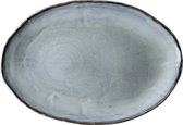 Dutch Rose Organic Ovale schaal - Serveerschaal - 40x28cm - Blauw