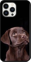 Coque arrière en Siliconen ADEL pour iPhone 14 Pro Max - Chien Labrador Retriever Marron