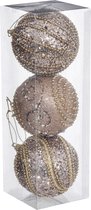Kerst - Kerstballen - Met kralen - Set van 6 ballen - Voor in de kerstboom