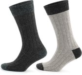 GoWith-wollen sokken-alpaca sokken-huissokken-2 paar-warme sokken-wintersokken-thermosokken-huissokken-beige-bruin-maat 43-46