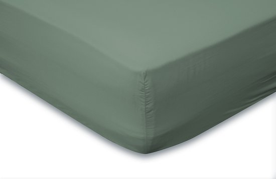 Eleganzzz Hoeslaken Katoen Perkal 35cm Hoekhoogte - grenat green 180x200cm