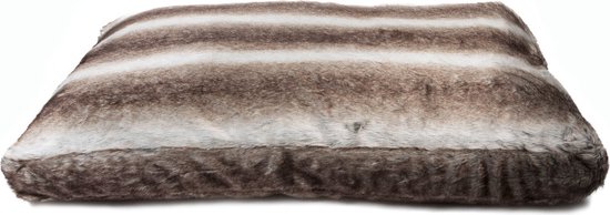 Lex & Max Royal Fur - Losse hoes voor hondenkussen - Boxbed - Zilvervos - 75x50x9cm