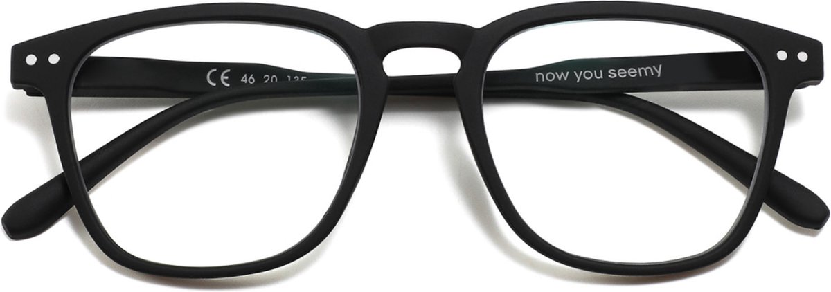 Seemy Computerbril - Zonder Sterkte - Blauw Licht Bril - Blue Light Glasses - Beeldschermbril - Timeless Smoky Black