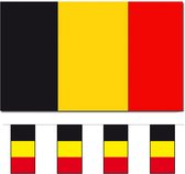 Bellatio Decorations - Vlaggen versiering set - Belgie - Vlag 90 x 150 cm en vlaggenlijn 4 meter