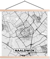 Porte-affiche avec affiche - Affiche scolaire - Naaldwijk - Carte - Carte - Plan de la ville - 120x120 cm - Lattes vierges