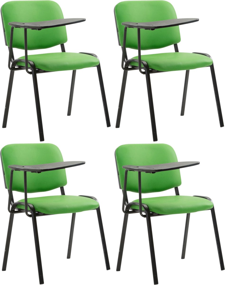 CLP Ken Set van 4 stoelen - met klaptafel - Kunstleer groen