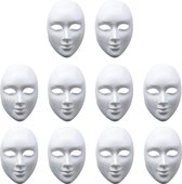 MATANA 10 Masques Witte en Carton à Peindre - Déguisement DIY pour Fêtes, Bricolages pour Enfants et Adultes