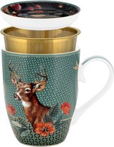 Pip Studio Tea for One - mok - Winter Wonderland - groen - Porselein - 350ml - giftbox