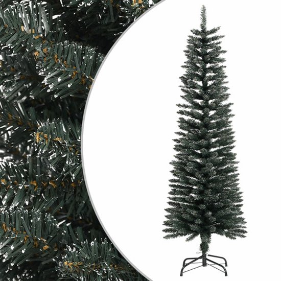 vidaXL - Kunstkerstboom - met - standaard - smal - 150 - cm - PVC - groen