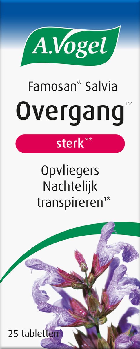 Goedkoopste A.Vogel Famosan Overgang Salvia sterk tabletten - Krachtige formule. Helpt bij opvliegers en nachtelijk transpireren - 25 st
