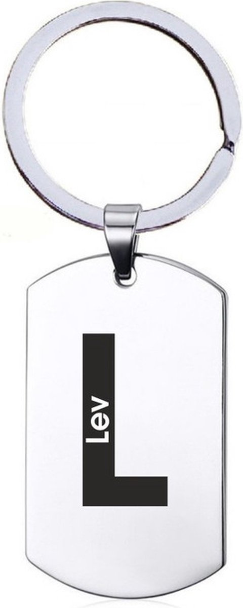 Naamkado - Lev - RVS Sleutelhanger