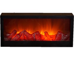 Anna's Collection LED sfeerhaard - zwart - L45 x B10 x H20 cm - open haard - verlichting