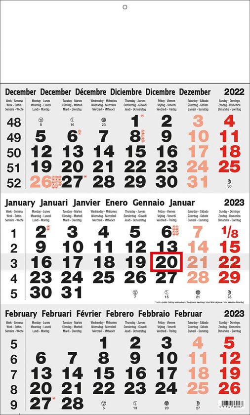 scherp Daarbij Veeg 3-maand kalender Benelux 2020 | bol.com