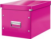 Leitz WOW Click & Store Cube Grote Kartonnen Opbergdoos met Deksel - 32 x 31 x 36 cm (BxHxD) - Roze