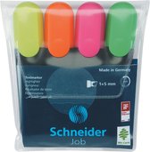 tekstmarker Schneider Job 150 etui a 8 stuks assorti kleuren doos met 20 stuks