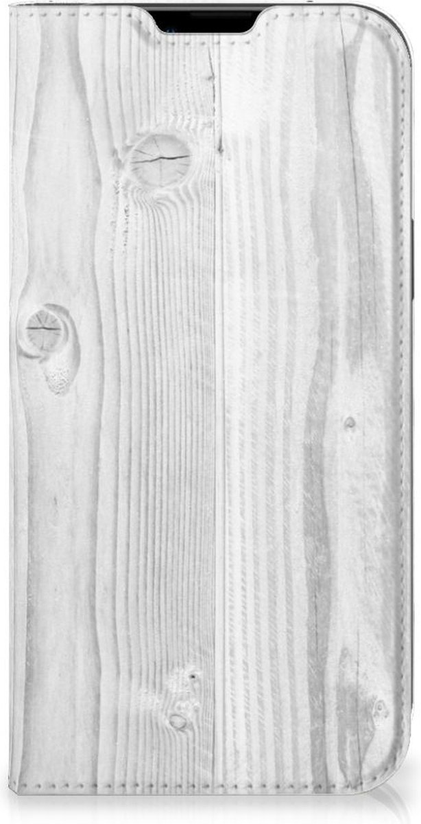 Apple iPhone 14 Plus Book Wallet Case White Wood
