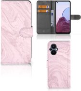 GSM Hoesje OPPO Reno 8 Lite | OnePlus Nord N20 Flip Case Marble Pink