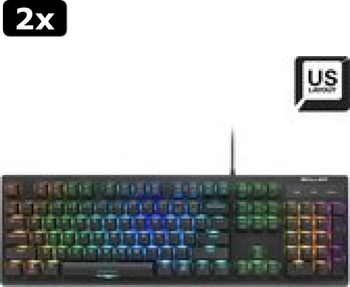 Desillusie Aanpassing Pittig 2x Sharkoon SKILLER SGK30 toetsenbord USB QWERTY Amerikaans Engels Zwart |  bol.com