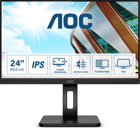 Screen size (inch) 23.8, Panel resolution 1920x1080, Refresh rate 75 Hz, Panel type IPS, HDMI HDMI 1.4 x 1, Display Port DisplayPort 1.2 x 1, D-SUB (VGA) 1x, DVI 1x DVI-D, Sync technology (VRR) Adaptive Sync