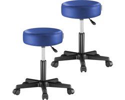 Casaria Verstelbare Draaikruk - 46/60cm Zithoogte – 2 Stuks Blauw