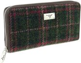 Dames Portemonnee Staffa Groen en Paars - Harris Tweed - muntvak met rits - Glen Appin of Scotland