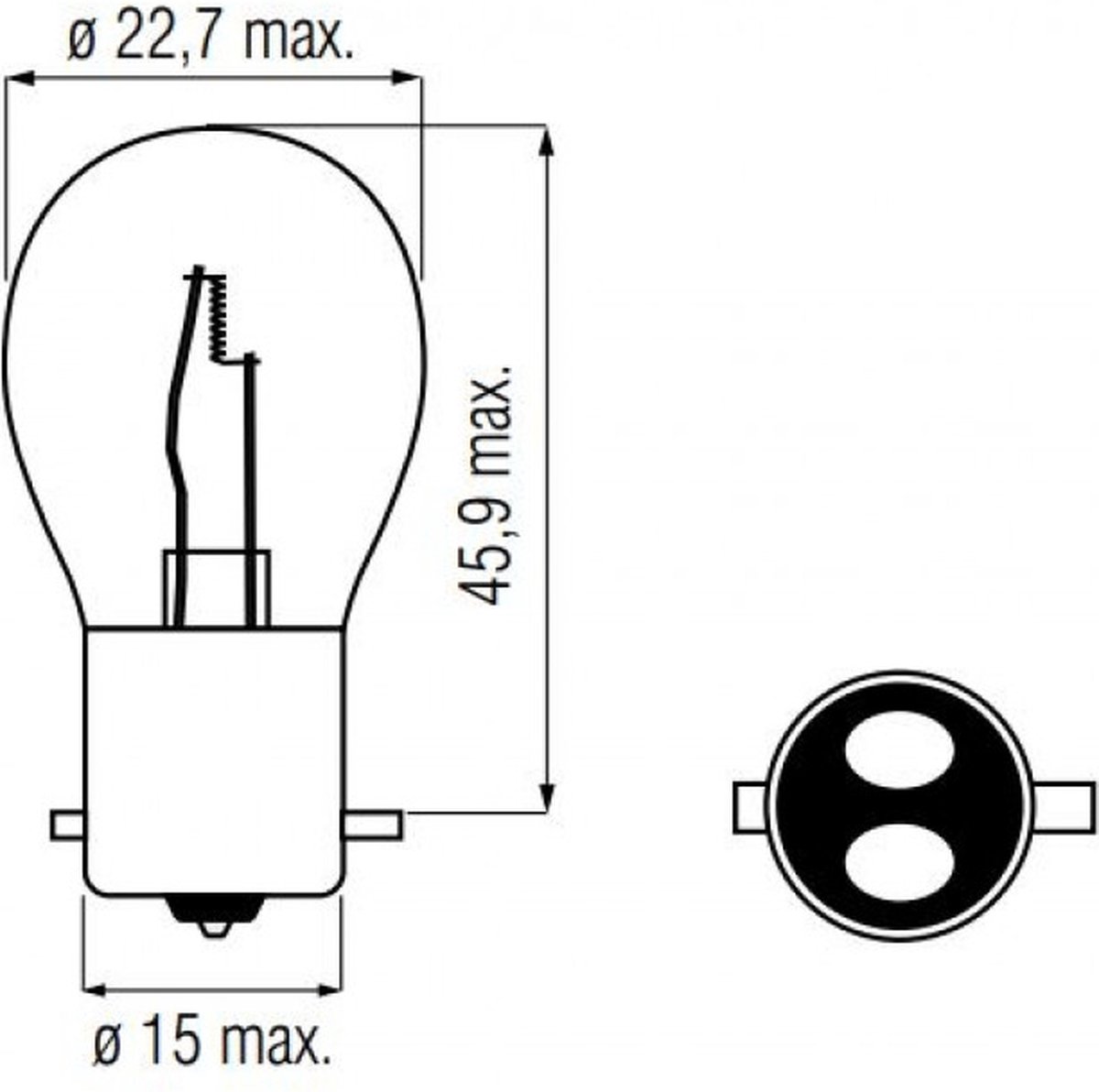Bosma Lamp 12V-21/5W BAY15D rood | bol
