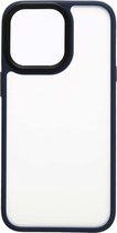Shop4 - iPhone 14 Pro Max Hoesje - Luxe Bumper Back Case Blauw