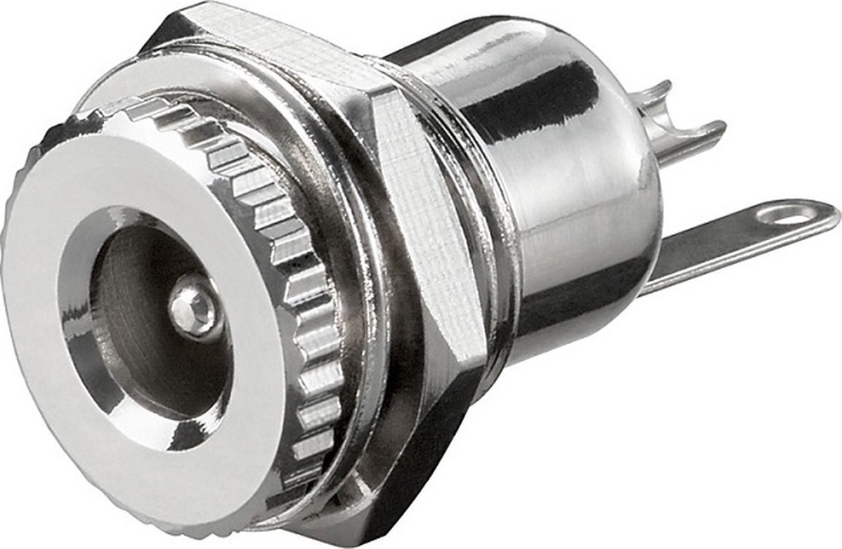 Soldeerbare vrouwelijke DC inbouw-connector 2,1mm voor paneelmontage