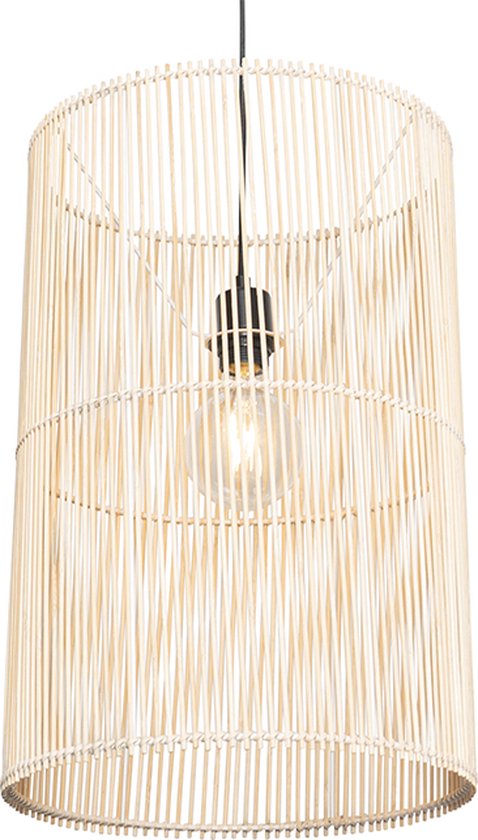 QAZQA natasja - Landelijke Hanglamp - 1 lichts - Ø 35 cm - Naturel - Woonkamer | Slaapkamer | Keuken