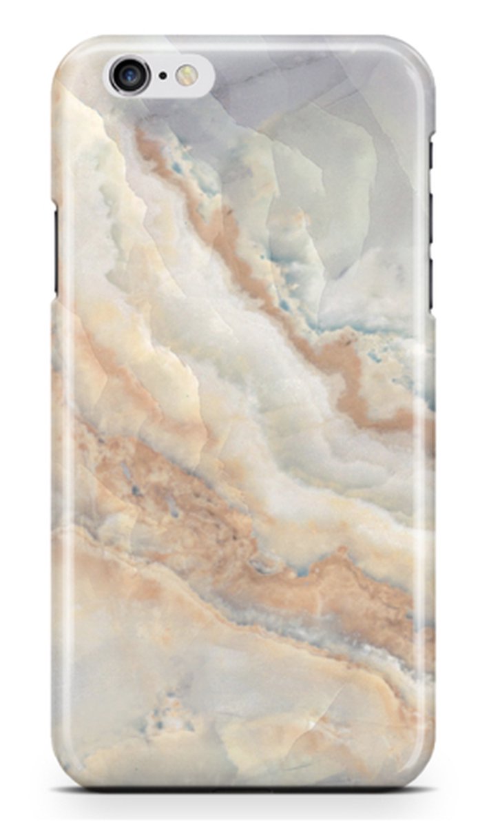 Telefoonhoesje geschikt voor Apple iPhone 6 Plus & 6s Plus - Premium Hardcase - Dun en glanzend - Marmeren printcollectie - Marble Stone Luxury - Goud
