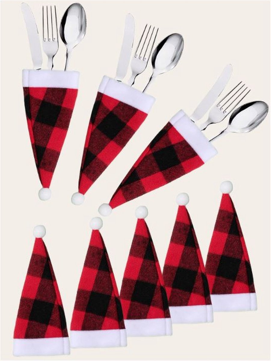 Bestekzakjes / 10 stuks / Kerst / Christmas / Kerstmuts / Tafelen / Eten