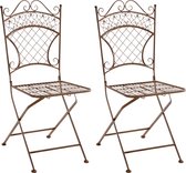 CLP Adelar Set van 2 Klapstoelen - Vouwstoel - Buiten - antiek bruin