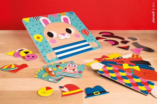 Janod Spel - Vrolijke Gezichten - Magnetisch Spel Inclusief 30 Magneten - Om Honderden Grappige Dieren Te Maken! - Ideaal Voor Het Ontwikkelen Van De Fijne Motoriek - Geschikt Vanaf 2 Jaar van Janod — afbeelding 5