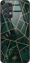 Casimoda® hoesje - Geschikt voor Samsung Galaxy A32 4G - Abstract Groen - Luxe Hard Case Zwart - Backcover telefoonhoesje - Groen
