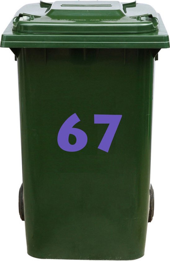 Kliko Sticker / Vuilnisbak Sticker - Nummer 67 - 14,7 x 25 - Paars | bol