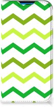 Leuk Telefoonhoesje iPhone 14 Pro Bookcase Zigzag Groen