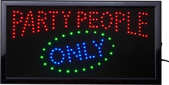 Led bord - Led sign - Party people - 50 x 25cm - Led verlichting - Bar Decoratie - Light box - led borden - Decoratie - LED - Led decoratie - Cave & Garden